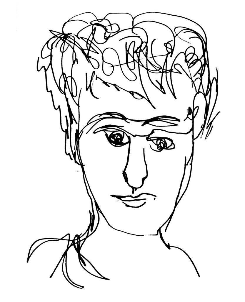Gallery of 6 unguided contour line art portraits
